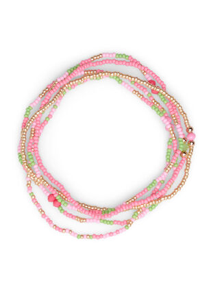 5-pack pearl bracelets, Petrol/Pink Mix, Packshot image number 0
