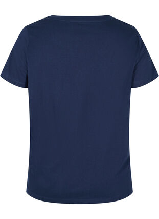 Organic cotton t-shirt with tie-string detail, Navy Blazer, Packshot image number 1