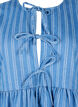 Short-sleeved denim blouse with stripe pattern, Blue, Packshot image number 2