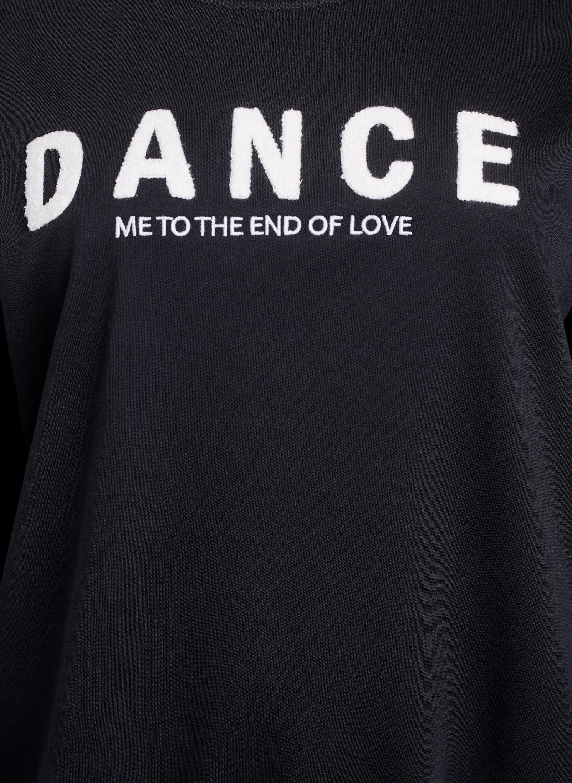 Zizzifashion Sweatshirt with terry text, Black, Packshot image number 2