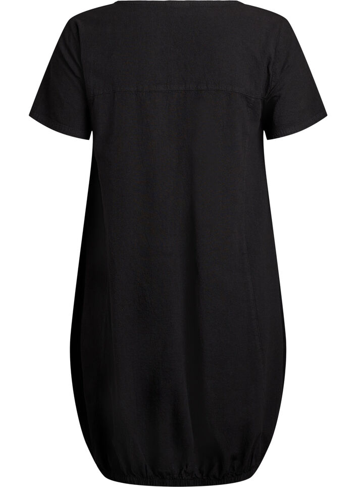 Short sleeve cotton dress, Black, Packshot image number 1