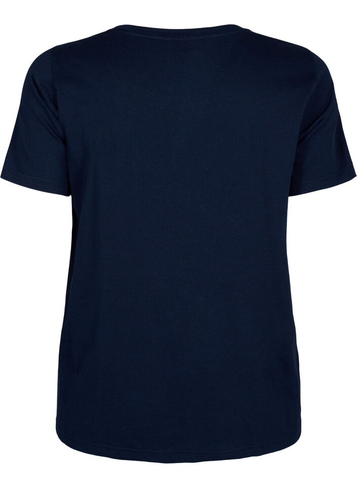 Cotton T-shirt with text, Navy B. Orlando, Packshot image number 1