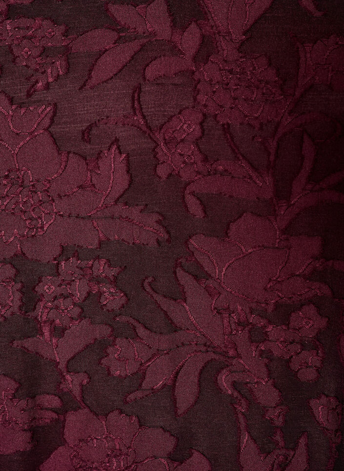 Dress with floral texture and ruffle hem, Red, Packshot image number 2