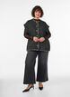 Checked waistcoat with decorative buttons, Black, Model image number 1