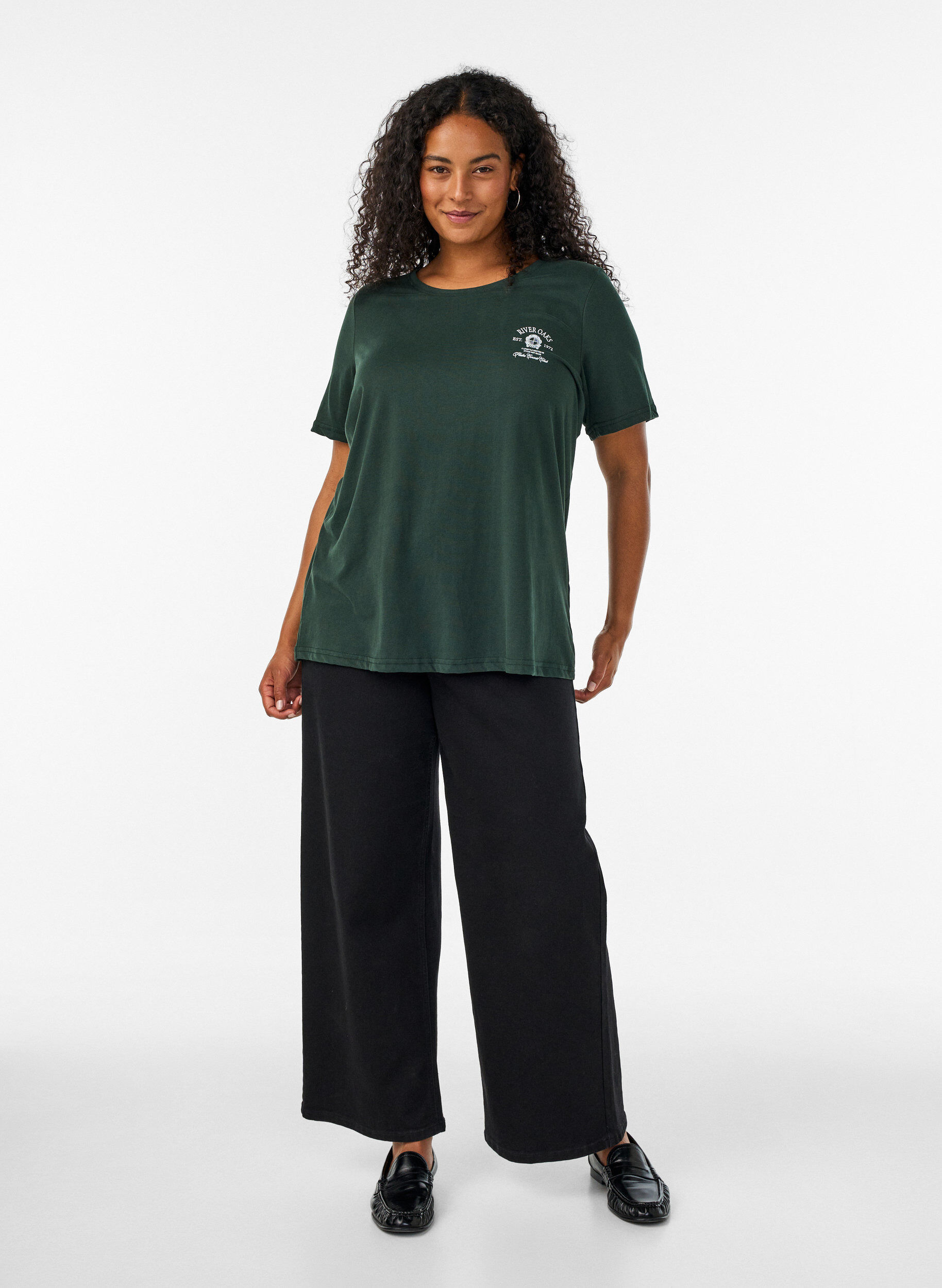 ZizzifashionT-shirt with motif, Green, Model image number 1