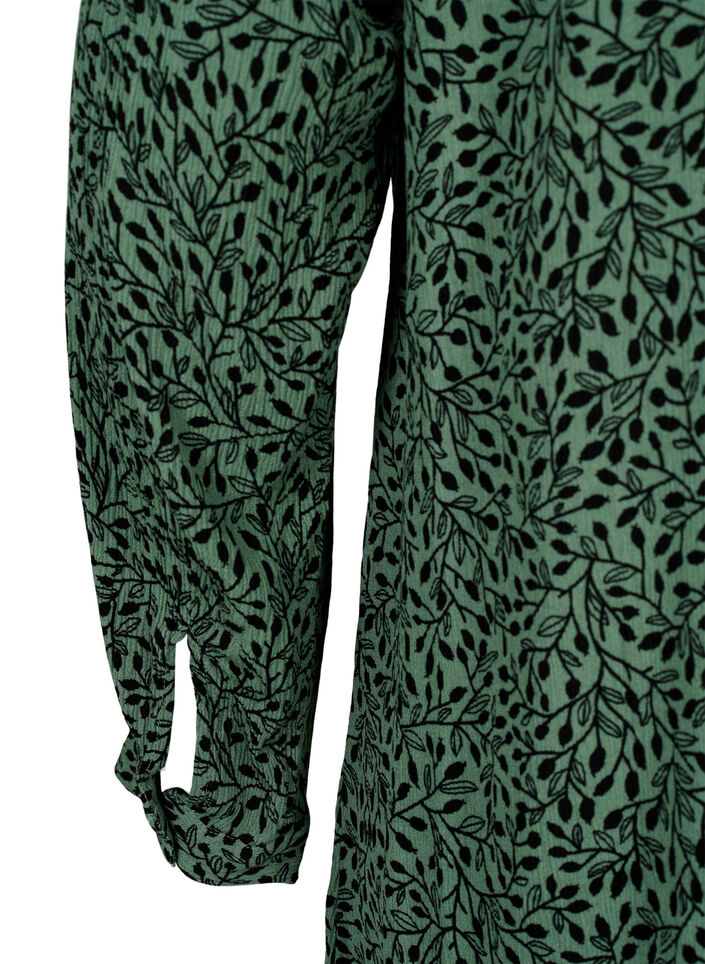 Long viscose shirt with print, Green AOP, Packshot image number 3
