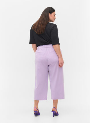 Plain-coloured culottes with pockets, Orchid Bloom, Model image number 1