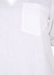 Short-sleeved cotton blend tunic with linen, Bright White, Packshot image number 2