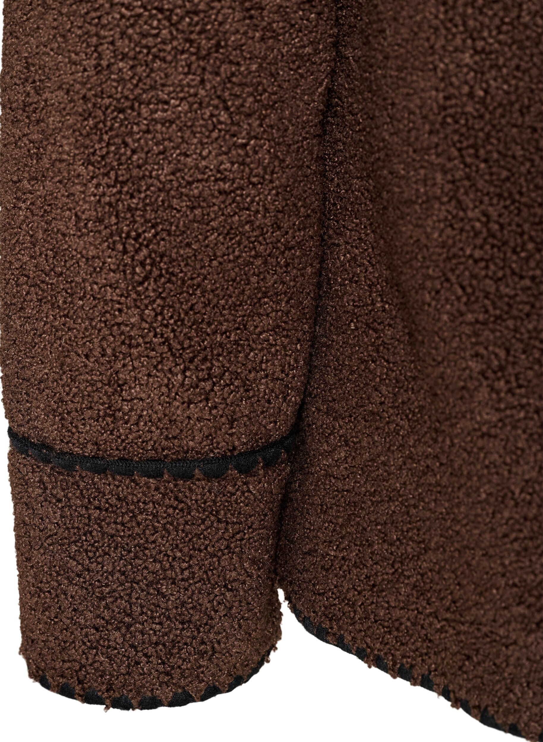 ZizzifashionTeddy jacket with contrast details, Brown, Packshot image number 4