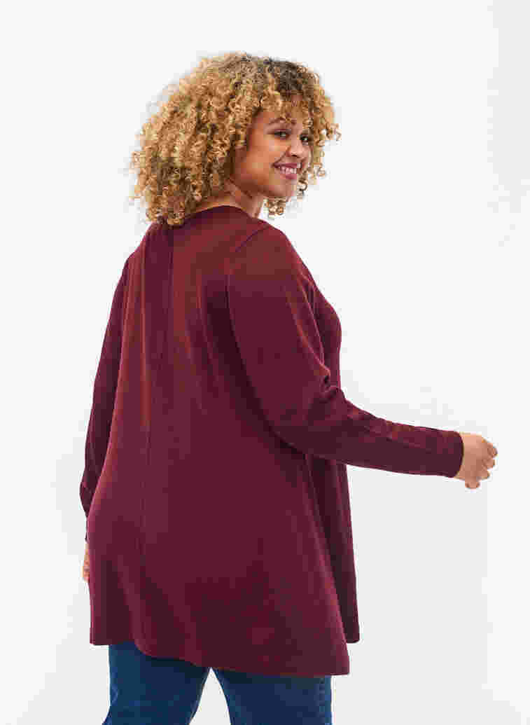 Round neck knitted jumper in cotton blend, Port Royal, Model image number 1