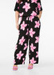 Loose viscose trousers with print, Black, Model image number 2