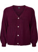 Cardigan with V-neck and ribbed texture, Purple, Packshot image number 0