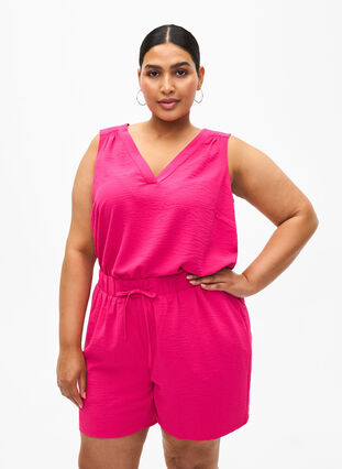 Shorts with pockets and elastic waistband, Pink Peacock, Model image number 0