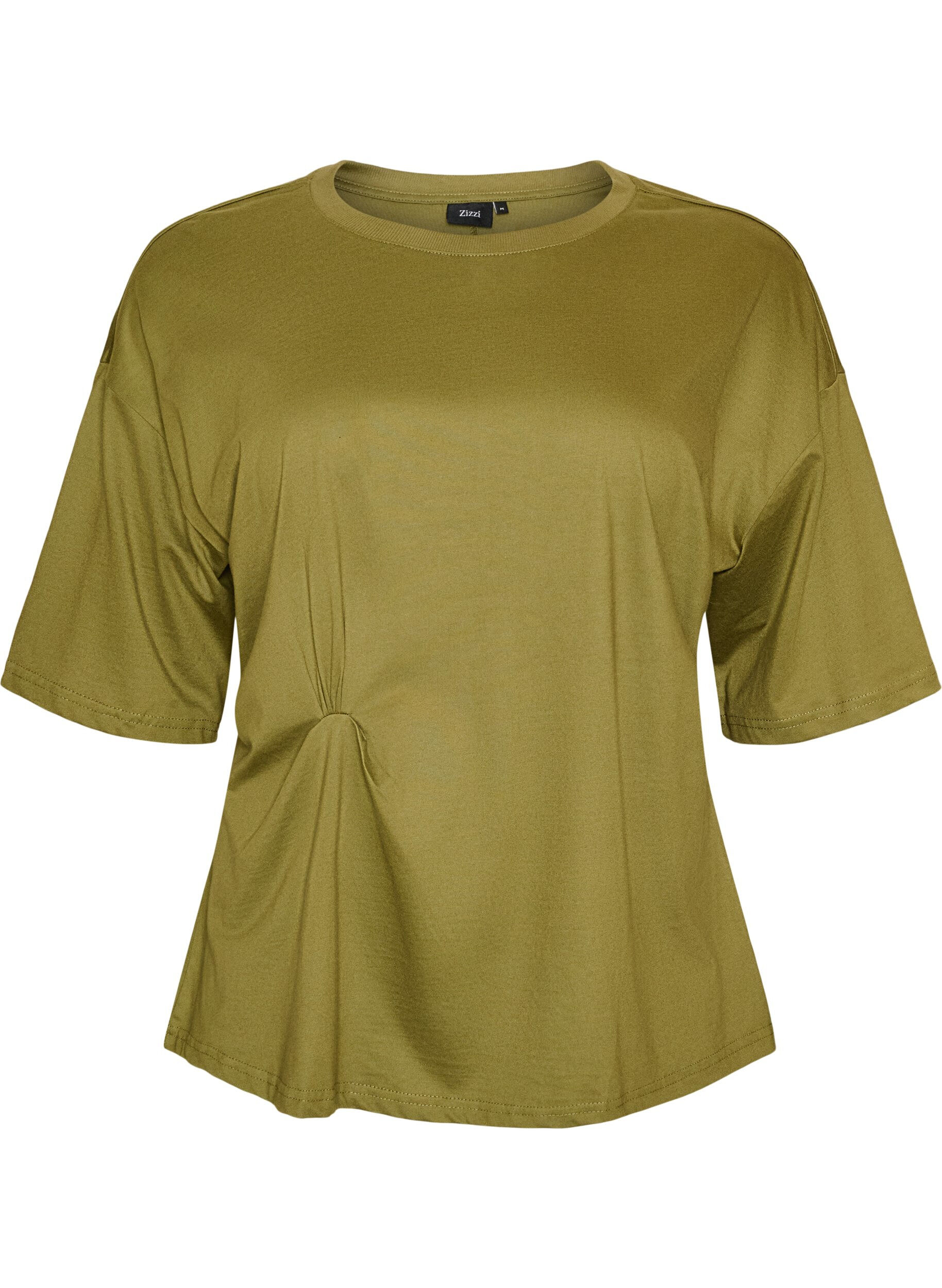 ZizzifashionT-shirt with draped detail, Green, Packshot image number 0