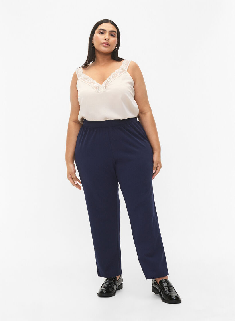 Straight fit trousers, Blue, Model image number 0