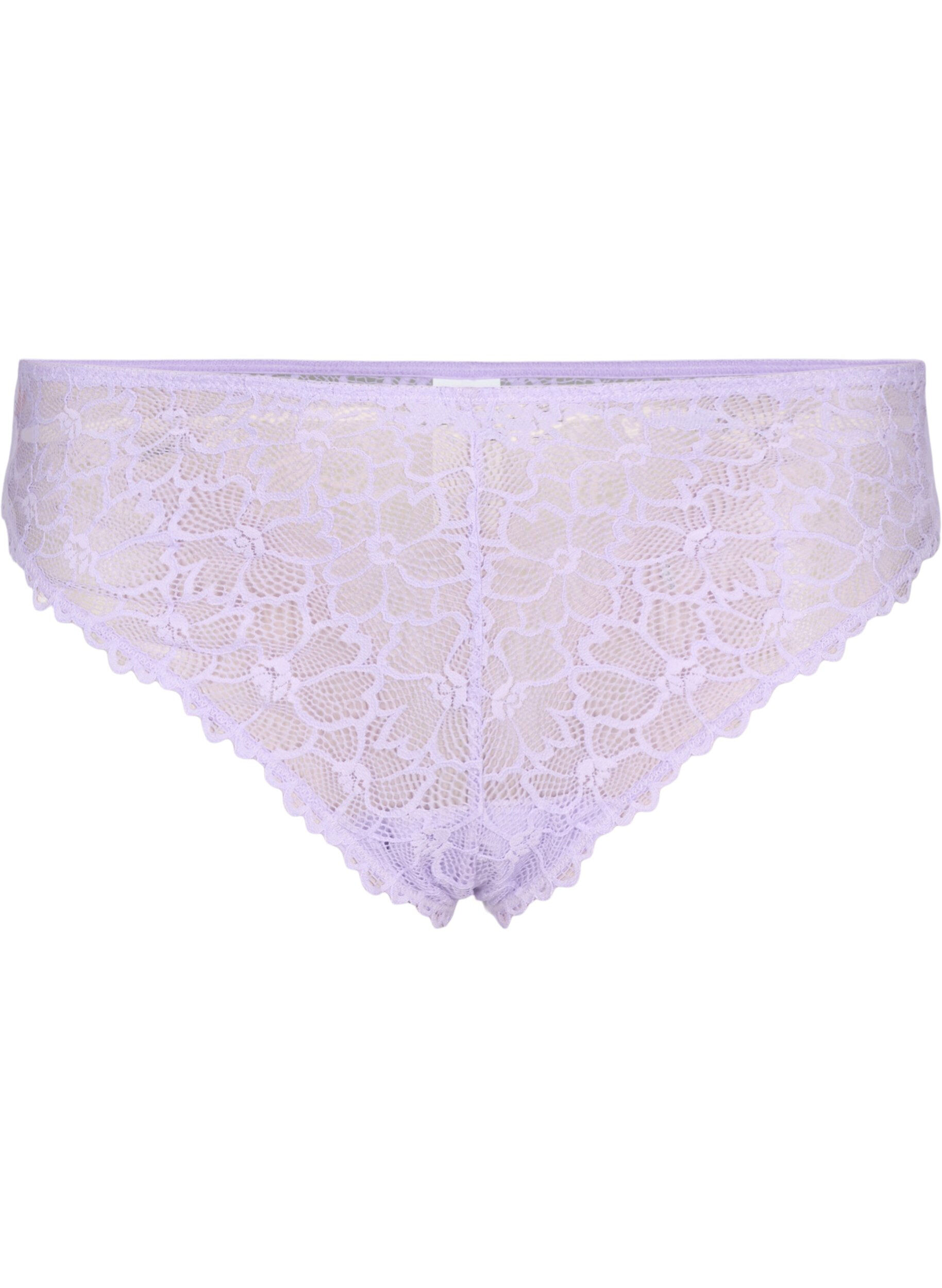 ZizzifashionFloral lace thong with regular waist, Purple, Packshot image number 0