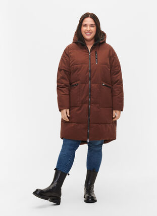 Winter jacket with detachable hood, Friar Brown, Model image number 3