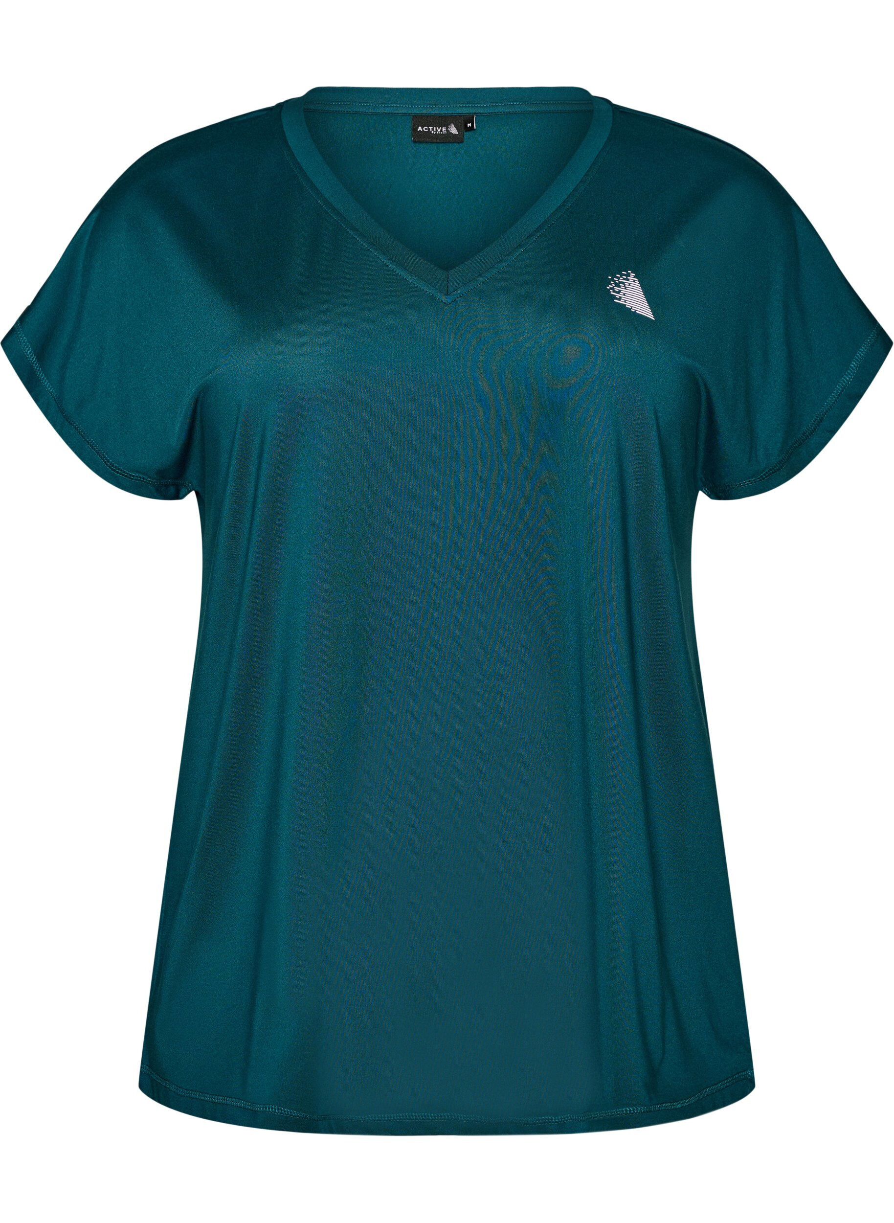 ZizzifashionLoose training t-shirt with v-neck, Green, Packshot image number 0