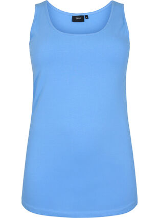 Solid color basic top in cotton, Ultramarine, Packshot image number 0