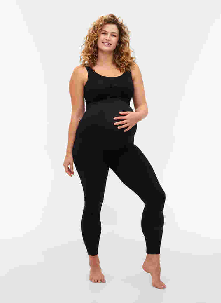 Seamless maternity leggings, Black, Model image number 2