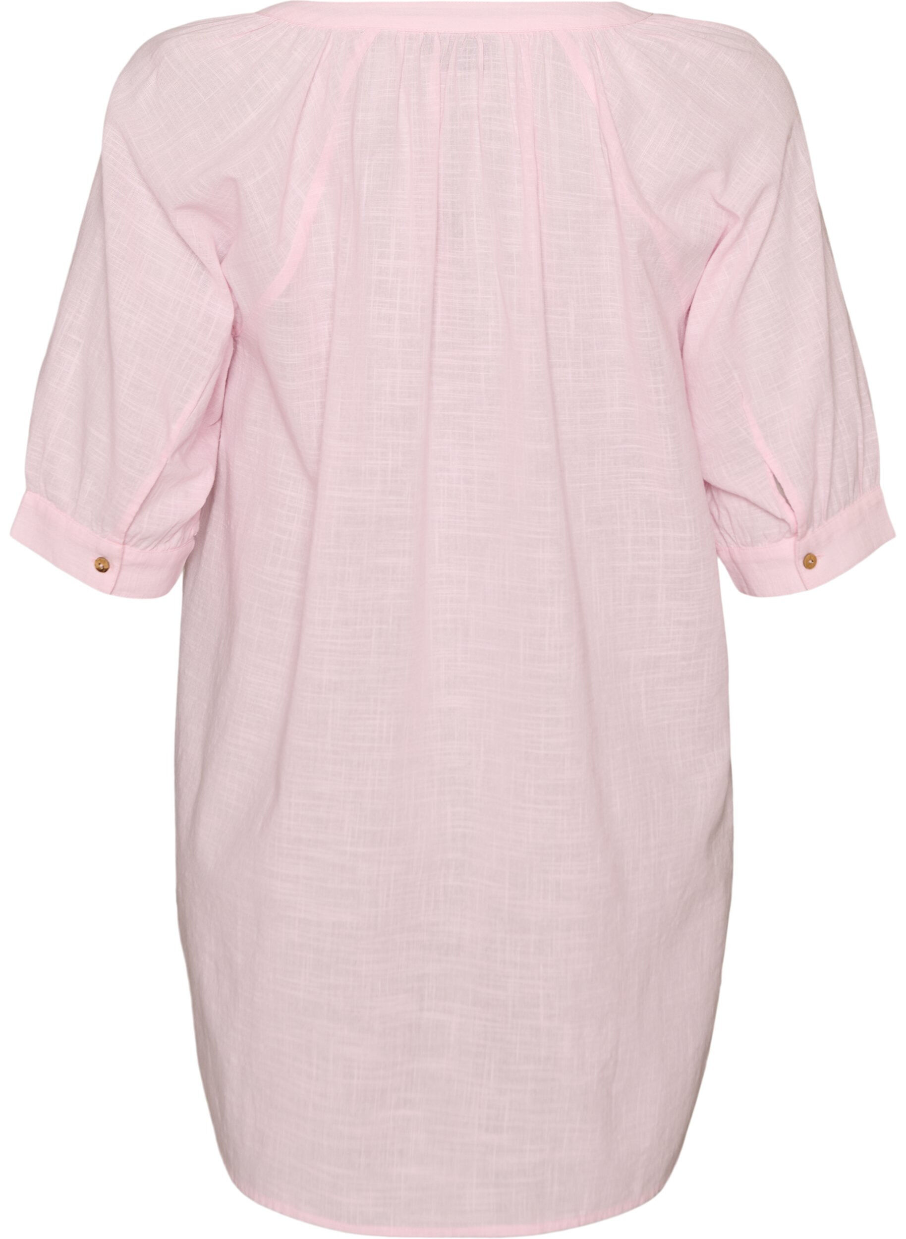 ZizzifashionCotton tunic with a V-neck, Rose, Packshot image number 1