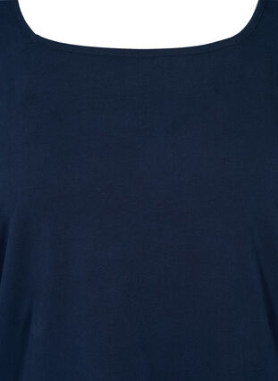 Solid-coloured cotton t-shirt with 3/4-length sleeves, Navy Blazer, Packshot image number 2
