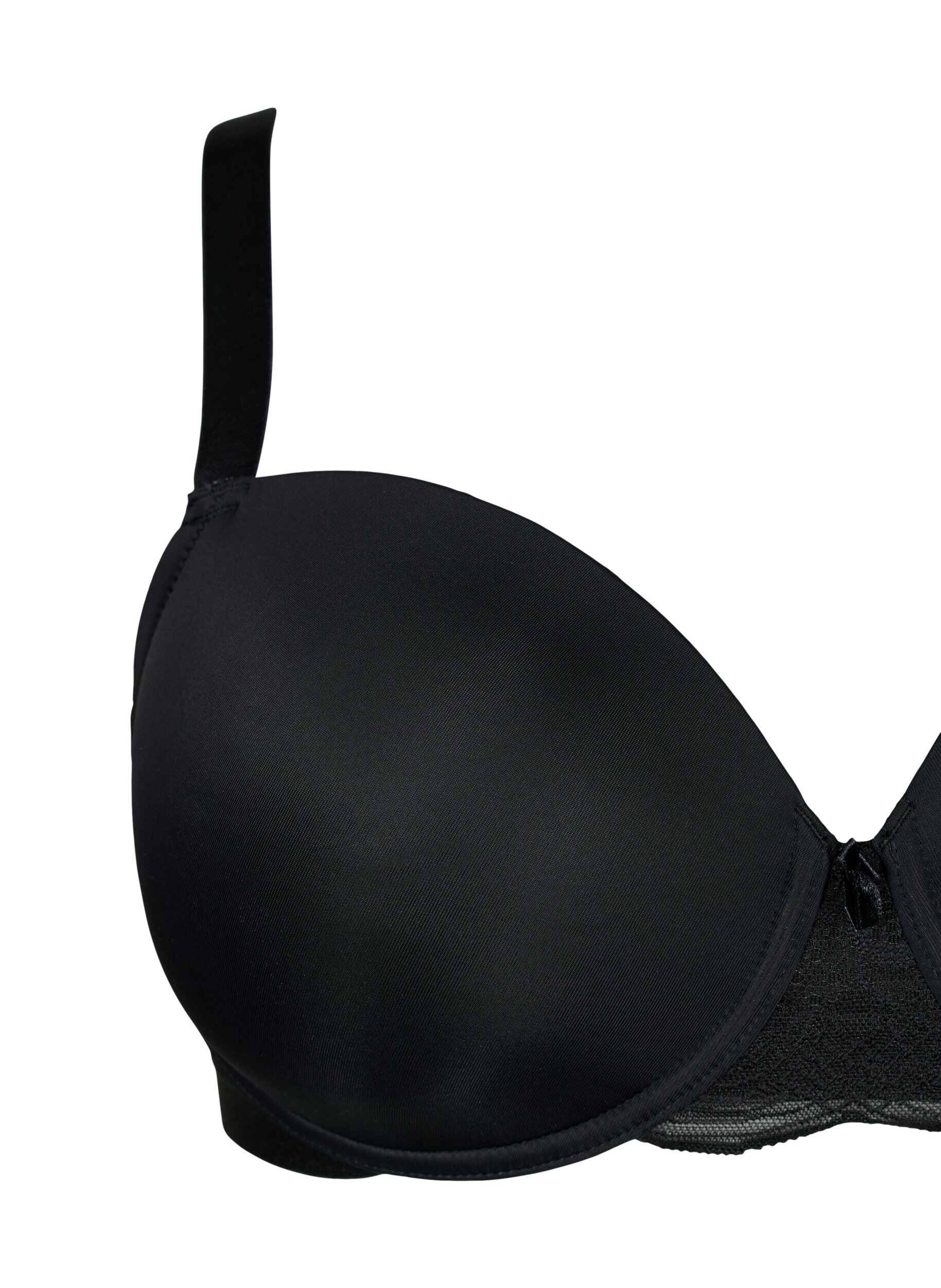 ZizzifashionMoulded bra with mesh, Black, Packshot image number 2