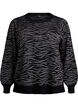 Patterned knit blouse with glitter effect, Black, Packshot image number 0