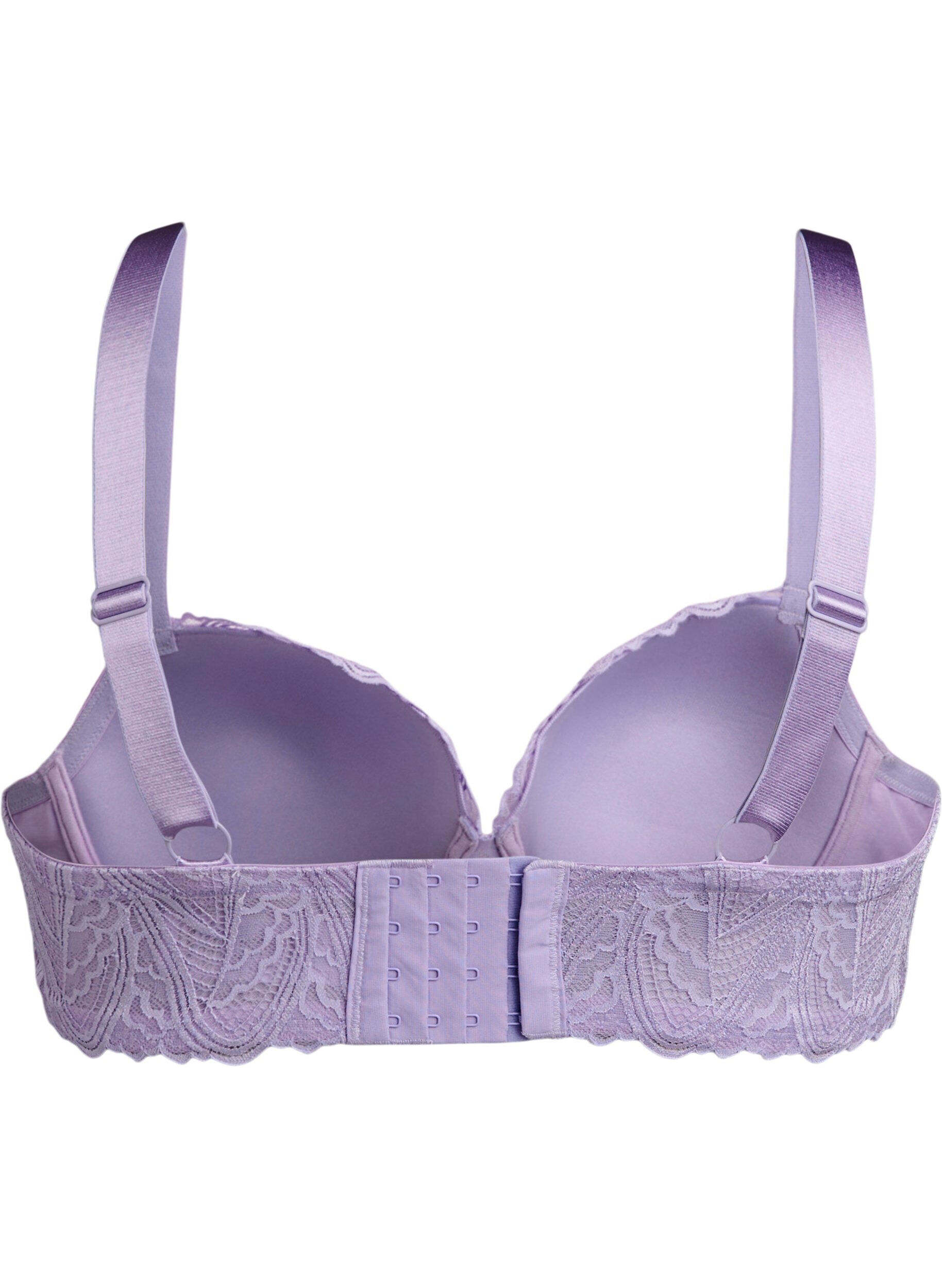 Zizzifashion Molded lace bra with underwire, Purple, Packshot image number 1