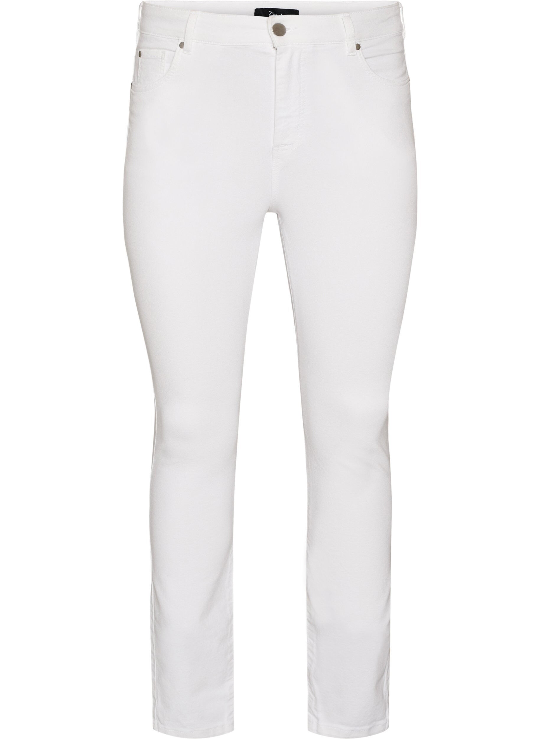 Zizzifashion Amy high-waisted super slim fit jeans, White, Packshot image number 0