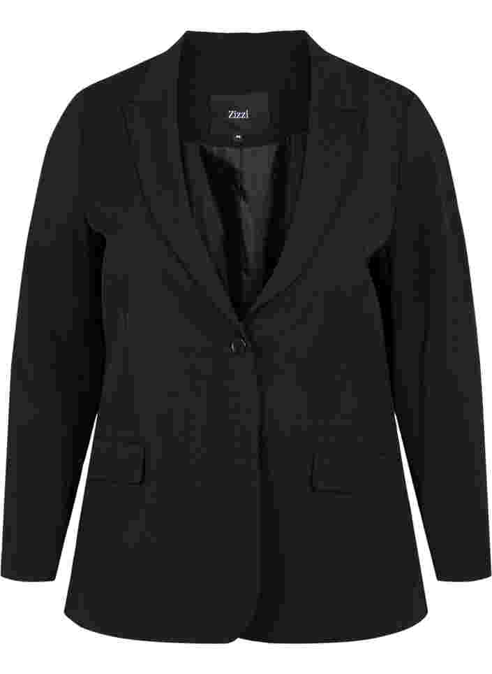 Classic blazer with pockets, Black, Packshot image number 0