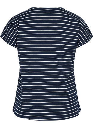 Cotton t-shirt with stripes, Blue Stripe, Packshot image number 1