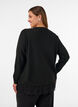 Cardigan with a wide lace hem, Black, Model image number 2