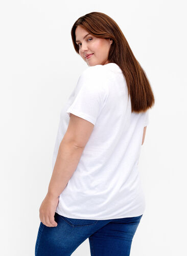 Cotton t-shirt with foil print, B. White w. Believe, Model image number 1