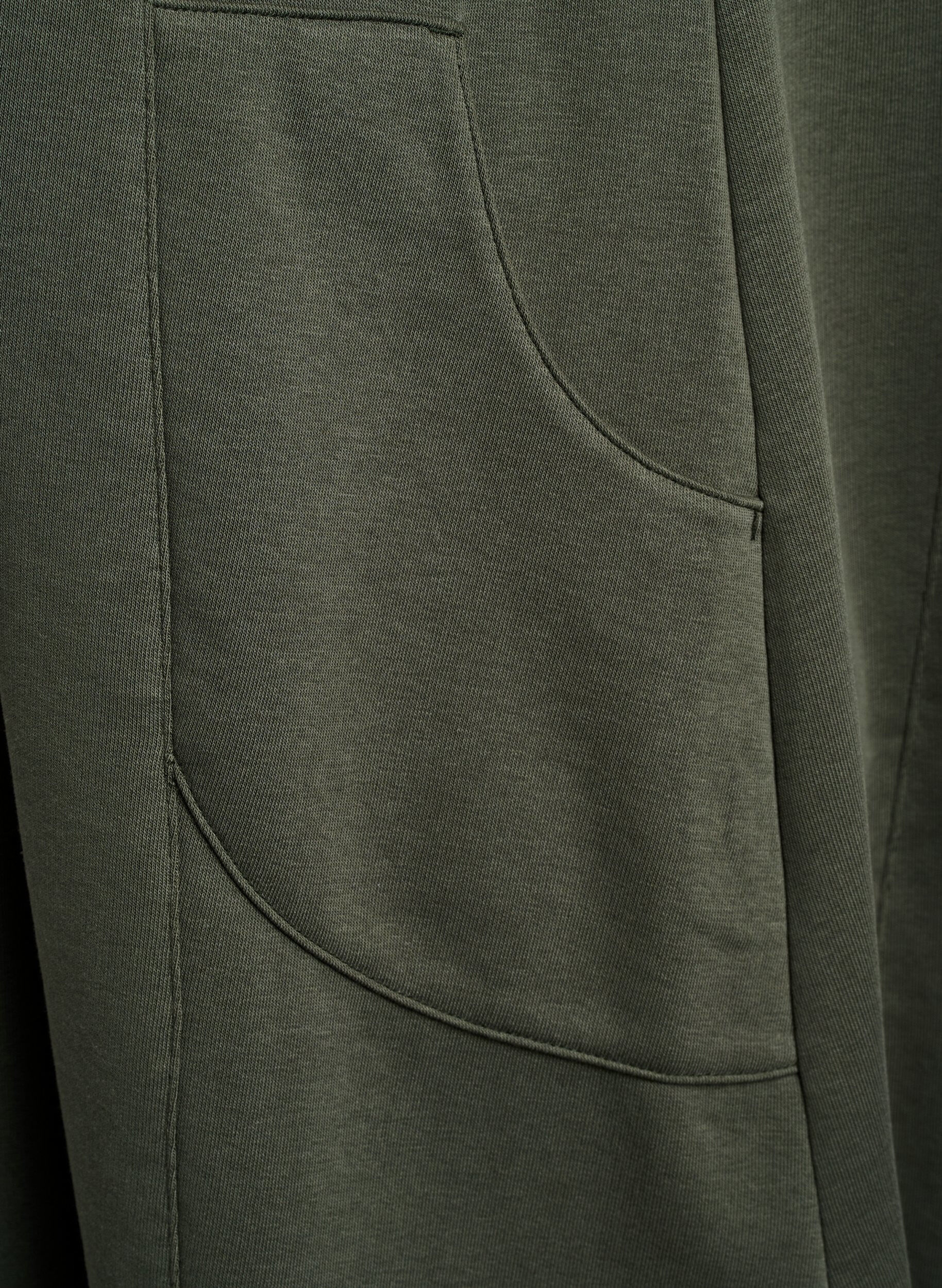 Zizzifashion Jersey dress with short sleeves and pockets, Green, Packshot image number 3