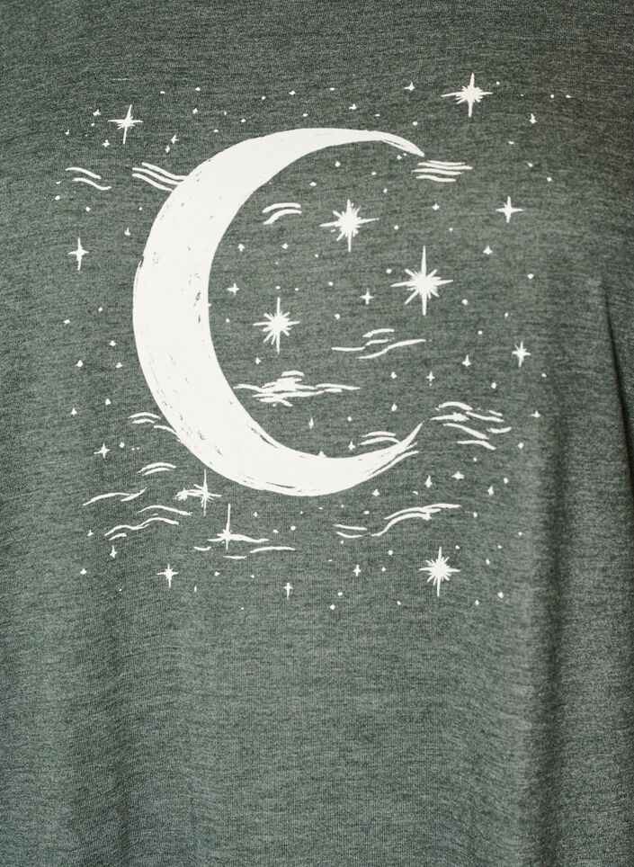 Short sleeve nightgown with text print, Green, Packshot image number 2
