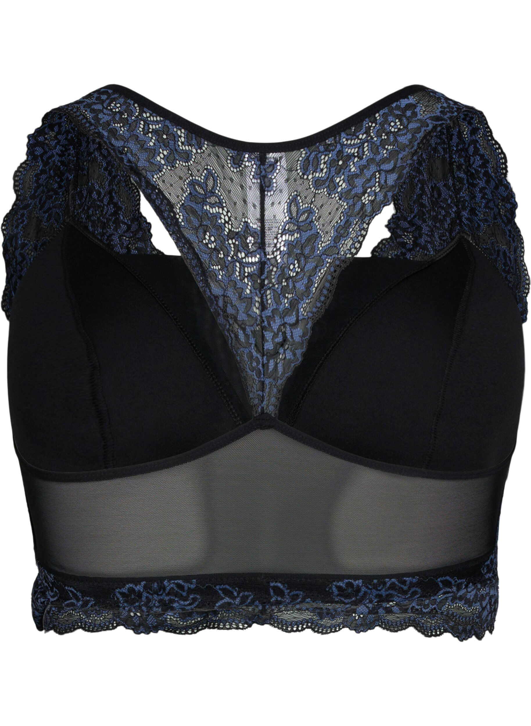 Zizzifashion Bra with lace and mesh, Black, Packshot image number 1