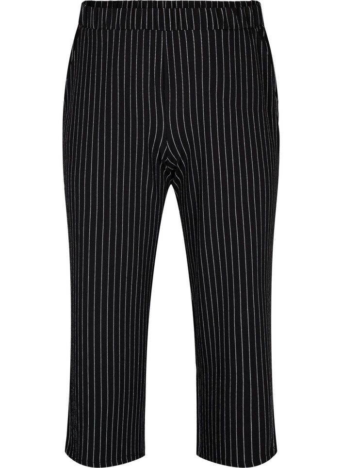 Loose trousers with 7/8 length, Black, Packshot image number 0