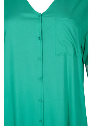 Short-sleeved viscose shirt dress, Holly Green, Packshot image number 2