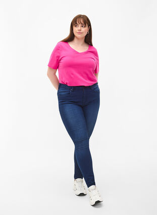 Basic plain cotton t-shirt, Raspberry Rose, Model image number 2