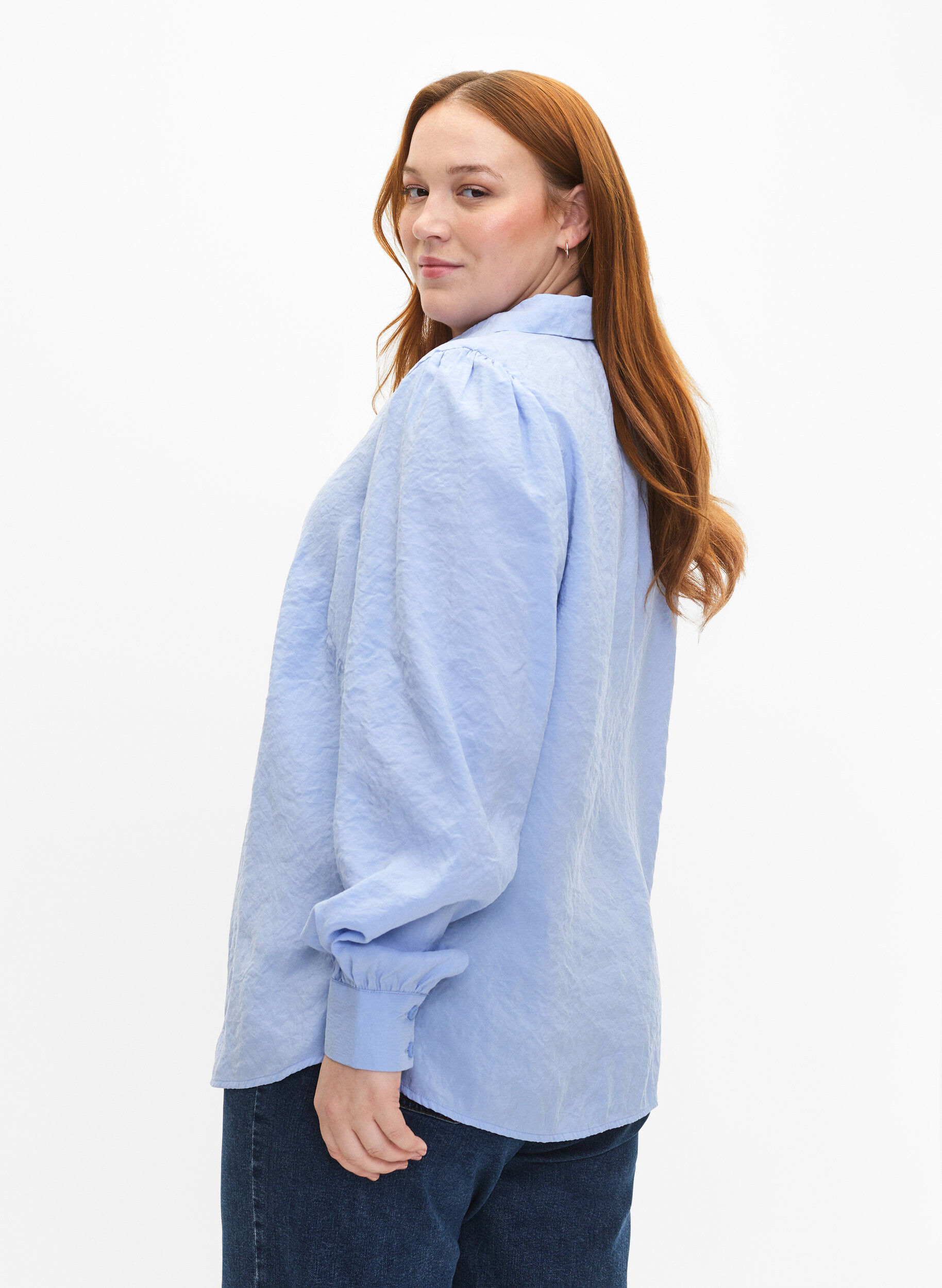 Zizzifashion Long-sleeved shirt in TENCEL&trade; Modal, Serenity, Model image number 1