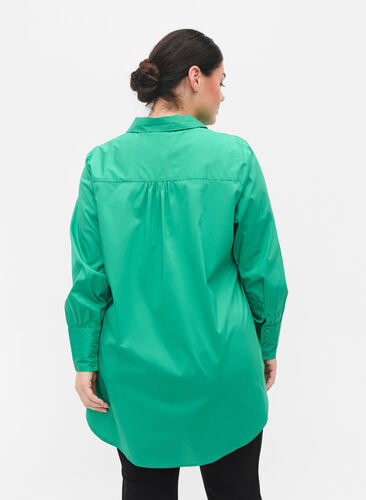 Long-sleeved shirt with high cuffs, Holly Green, Model image number 1