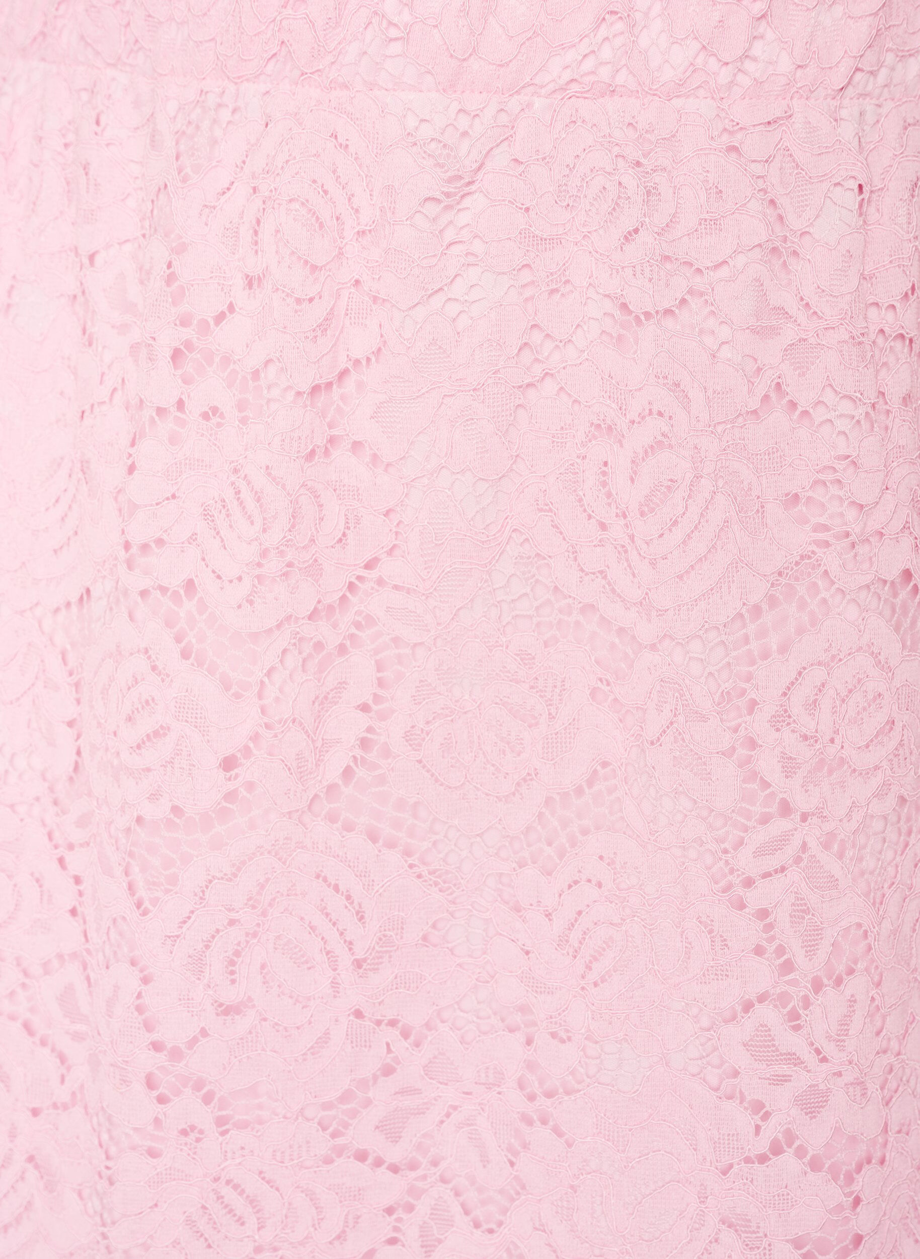 ZizzifashionLace midi skirt with an elasticated waist, Rose, Packshot image number 2