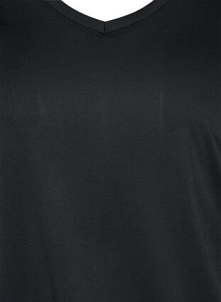 Short-sleeved exercise top, Black, Packshot image number 2