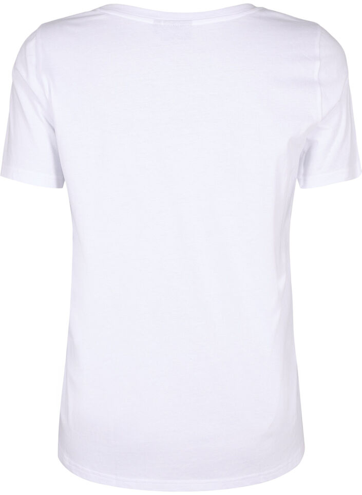 Cotton T-shirt with a motif, B. White w. Face, Packshot image number 1