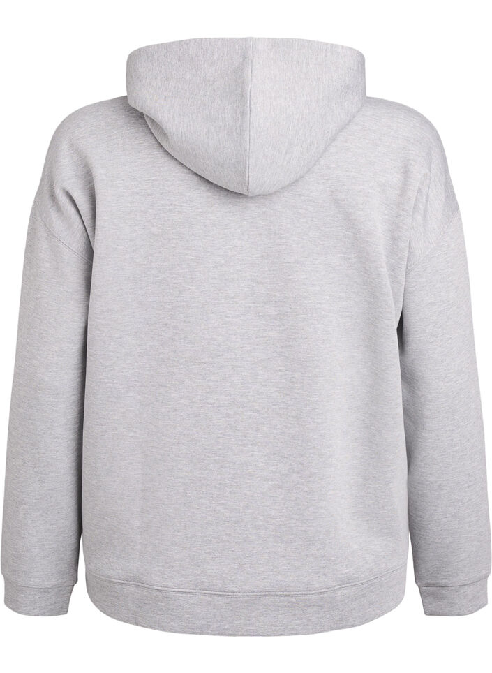 Scuba hoodie with zip and pockets, Grey, Packshot image number 1