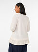 Structured blouse with ruffle hem, Vanilla, Model image number 2