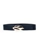 Elastic waist belt with gold coloured buckle, Black w. Gold Buckle, Packshot image number 0