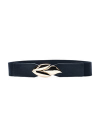 Elastic waist belt with gold coloured buckle
