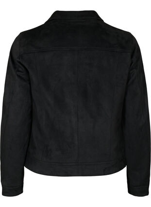 Biker jacket in faux suede, Black, Packshot image number 1